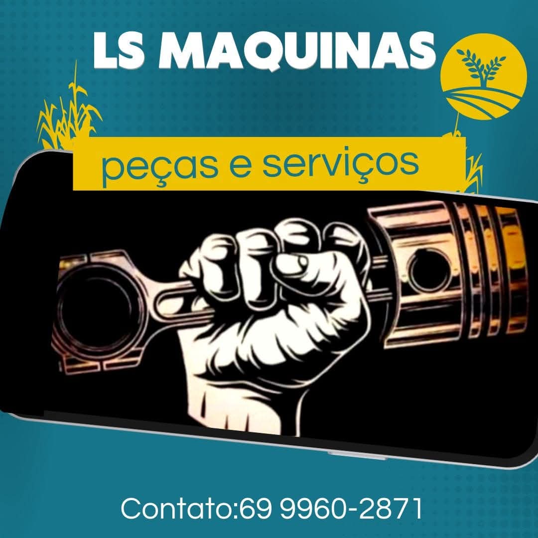 arte gráfica com fundo azul, ilustração de punho segurando uma peça mecânica (pistão/biela) dentro de um celul